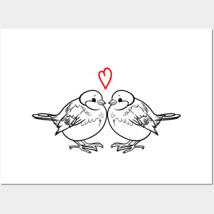 Two spring birds in love Posters and Art